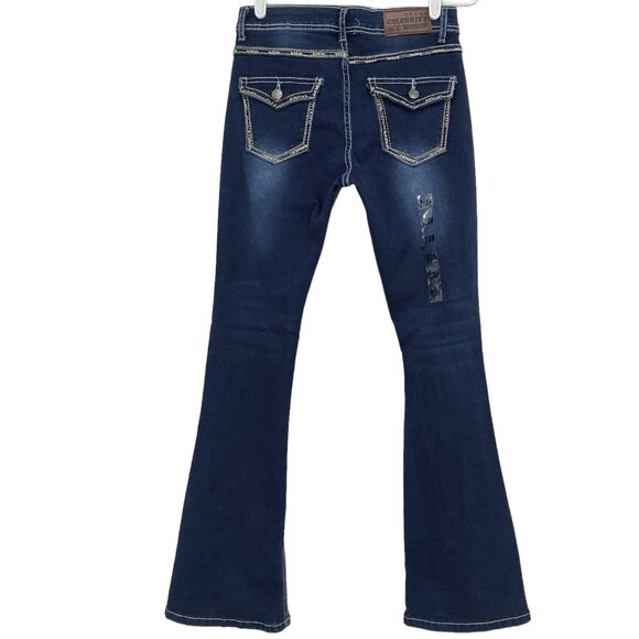 Celebrity Ace Women's Denim Jeans Size 7/28 Boot Cut Mid Rise Stretch Blue NWT - Picture 2 of 11